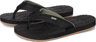 Sanuk Ziggy Plush Mens Sandals Black : 12 D - Medium, Leather/Rubber