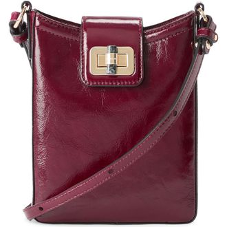 Brahmin Marley Leather Crossbody Bag in Cherry Lacquer at Nordstrom