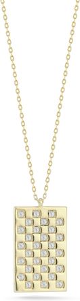 Glaze Jewelry Sterling Silver Checkered Tag Necklace