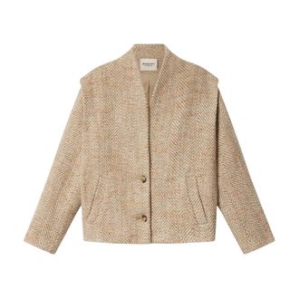 Isabel Marant Jassen, Dames, Beige, XS, Wol, Drogo Jacket