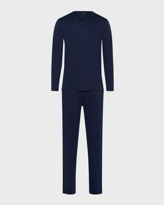 Hanro Men & apos;s Night Selection Long Cotton Pajama Set