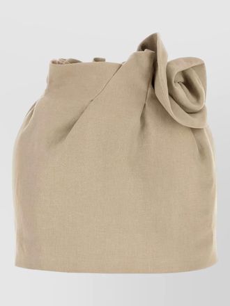 Magda Butrym linen blend sleeveless top high neck bow