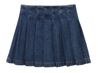 Self Portrait Pleated Denim Mini Skirt Size XS