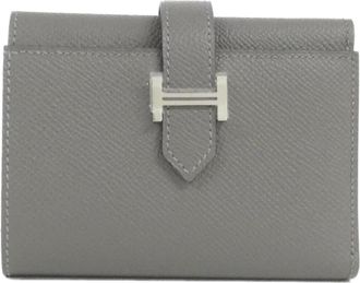 Herm&egrave;s Gray Epsom Leather Wallet (Bi-Fold) (Pre-Owned)