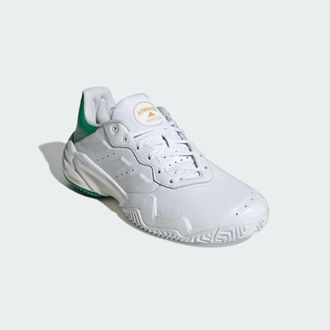 adidas adidas Performance Mens Barricade 13 Leather Tennis Shoes - White/Green - Size UK 6.5