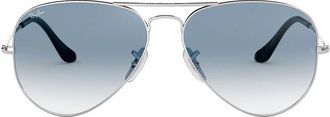 Ray-Ban Sunglasses Rb3025 003/3 F Aviator Gradient Silver/Blue Unisex