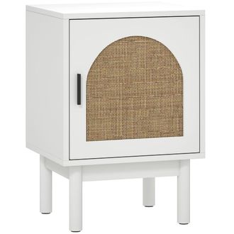 HOMCOM Mesita de noche 40x35x58 cm blanco