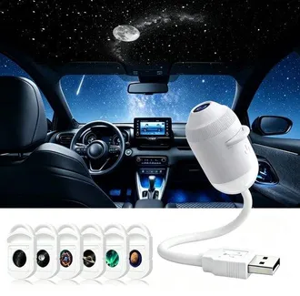 OEM Proiettore 2 In 1: Proiettore Di Stelle E Luce Notturna Con 6 Pellicole Intercambiabili, Braccio Flessibile Hd (orientabile A 360&deg;), Alimentazione Usb