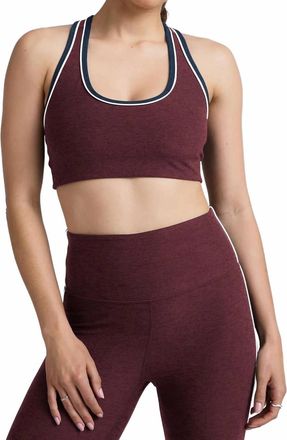 Beyond Yoga Womens Spacedye Ready Bra In Midnight Burgundy Heather