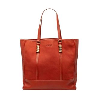 Loewe Pre-owned Leren Tote Bag - Dames - Vintage Shopper - Oranje - ONE Size - Leer - Vintage