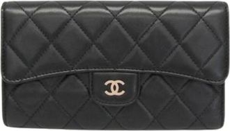 Chanel Pre-owned Wallets, female, Black, Size: ONE SIZE Pre-owned Matelasse A31506 Long wallet (tri-fold)