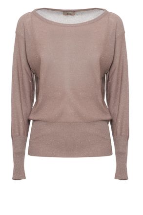 Herno Brown Lurex Viscose Sequin Sweater