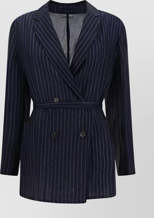 Brunello Cucinelli pinstripe cotton blazer jacket waistband