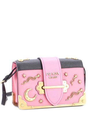 Prada Cahier Embellished Leather Small crossbody bag - Pink