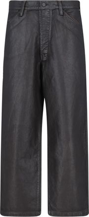 Christophe Lemaire Brown Coated Cotton Wide-Leg Denim Pants