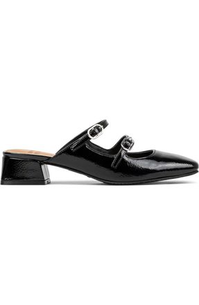 Donald J Pliner Womens Tria Double Strap Mule In Black Patent Leather
