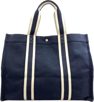 Herm&egrave;s Bora Bora Navy Canvas Tote Bag (Pre-Owned)