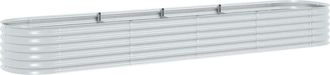 vidaXL Arriate De Acero Galvanizado Plateado 400x80x44 Cm