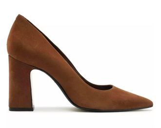 Schutz Womens Eleanor Suede Pump In Pecan Brown