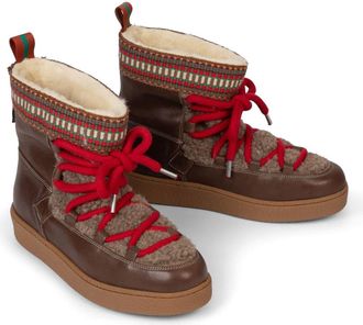 Penelope Chilvers Cosmos Genuine Shearling Lined Boot in Dark Brown/Multi at Nordstrom, Size 10Us