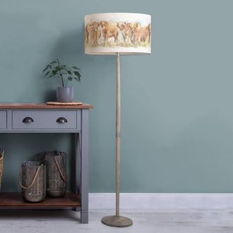 Voyage Maison Solensis Floor Lamp With Highland Cattle Eva Lampshade in Off-White