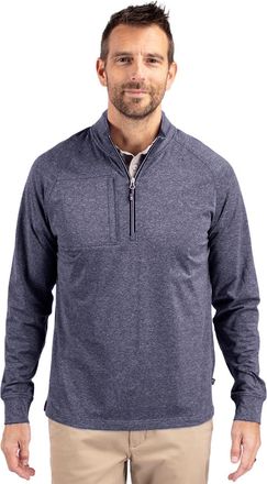 Cutter & Buck Adapt Eco Knit Heather Mens Quarter Zip Pullover
