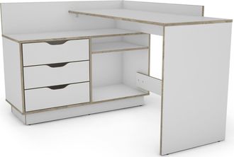 Byliving Eckschreibtisch »Bern« mit viel Stauraum, Breite 129 cm, rechts oder links montierbar