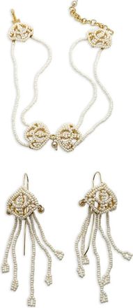 Dior Halsketting en oorbellen met parel - Goud