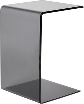 Beliani Side Table LOURDES Tempered Glass Black
