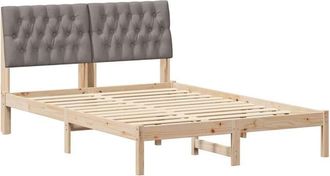 vidaXL Estructura De Cama Taup&eacute; 140 X 190 Cm Madera De Pino Macizo Vidaxl