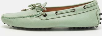 Tod's Tods Green Leather Gommino Slip On Loafers