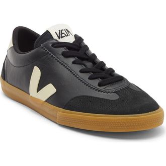 Veja Volley Leather Sneaker in Black Pierre at Nordstrom, Size 47