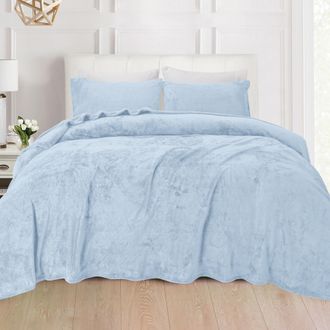 Elegant Comfort Luxurious Warm and Cozy 4-Piece Velvet Plush Fleece Bed Sheet Set