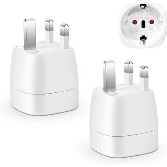 OEM Juego De 2 Adaptadores De Enchufe Para Reino Unido, Adaptador De Viaje De Francia A Reino Unido, Adaptador De Enchufe Para Irlanda, Inglaterra, Escoci