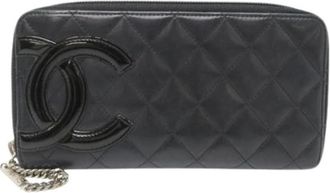 Chanel Pre-owned Long Wallet (bi-fold) - Dames - Vintage Accessoires - Zwart - ONE Size - Leer - Vintage
