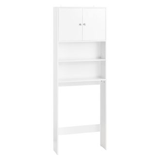 SoBuy Bzr165-w Estanter&iacute;a De Ba&ntilde;o Para Colocar Sobre El Inodoro Con 2 Estantes Abiertos Y 2 Puertas - Sobuy