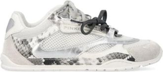 Pinko Yulia 01 - Dames - Sneakers - Grijs - 39 EU - Leer - Schoenen