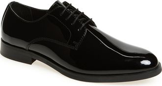 Nordstrom Emmett Plain Toe Derby in Black Patent at Nordstrom, Size 11.5