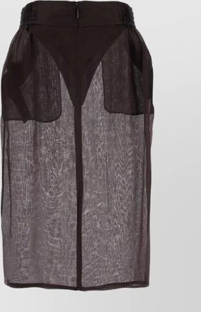 Saint Laurent layered waistband silk skirt