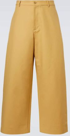 Acne Studios Pantaloni a gamba larga in raso di cotone a vita media