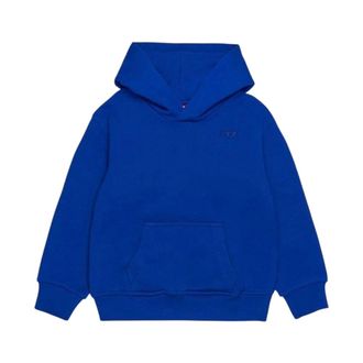 Diesel Kids Sweatshirts, male, Blue, 8 Y, Hoodie with mega Oval D embroidery