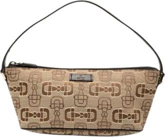 Gucci Pre-owned Shoulder Bags, female, Beige, Size: ONE SIZE Pre-owned Canvas Shoulder Bag