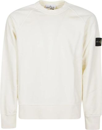 Stone Island Ronde Hals Sweatshirt - Heren - Sweatshirts - Wit - S - Katoen - Hoodies & sweatvesten