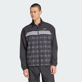 adidas Originals Mens Tartan Loose Track Top - Black - Size X-Large