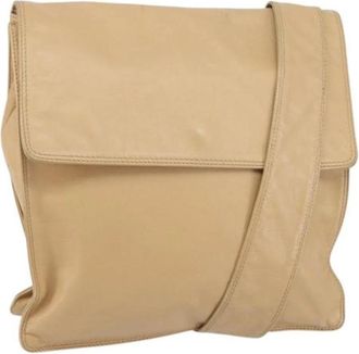 Chanel Pre-owned Cross Body Bags, female, Beige, Size: ONE SIZE Pre-owned Vintage Leather Cross Body Bag
