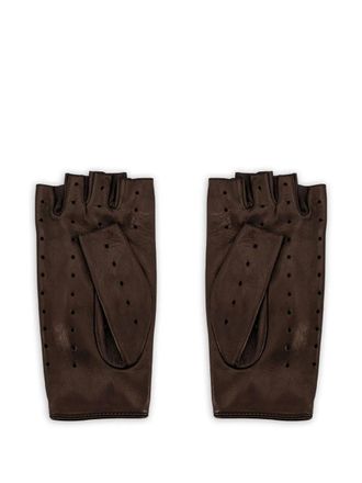Valentino Garavani perforated leather gloves - Brown