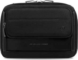 Piquadro Tassen, Heren, Zwart, ONE Size, Katoen, Water-Resistant i Pad mini Crossbody Tas