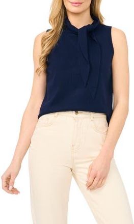 CeCe by Cynthia Steffe Tie Neck Sweater Tank in Classic Navy at Nordstrom Rack, Size X-Large