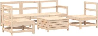 vidaXL Juego De Sof&aacute;s De Jard&iacute;n 6 Piezas Madera Maciza De Pino Vidaxl