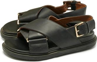 Marni Sandali Fussbett con suola piatta - Nero